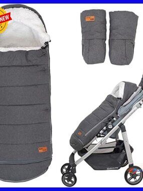 Winter Stroller Bunting Bag with Handmuff, Adjustable 6M-5T, Waterproof